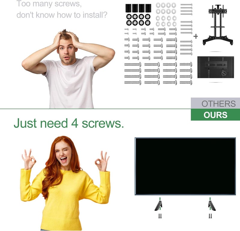 Motiexic Non-Universal TV Stand Only for Insignia TV Legs Replacement with Screws Set, Only for Insignia Roku TV Stand Legs Using Correct Stand Hole as Marked, Please Refer to The Picture 2 to Confirm - Image 4